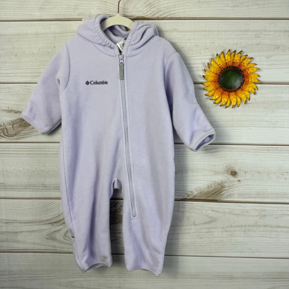 Columbia Infant Girls Fleece Hooded Bunting Snowsuit Romper‎ Purple 12 Months